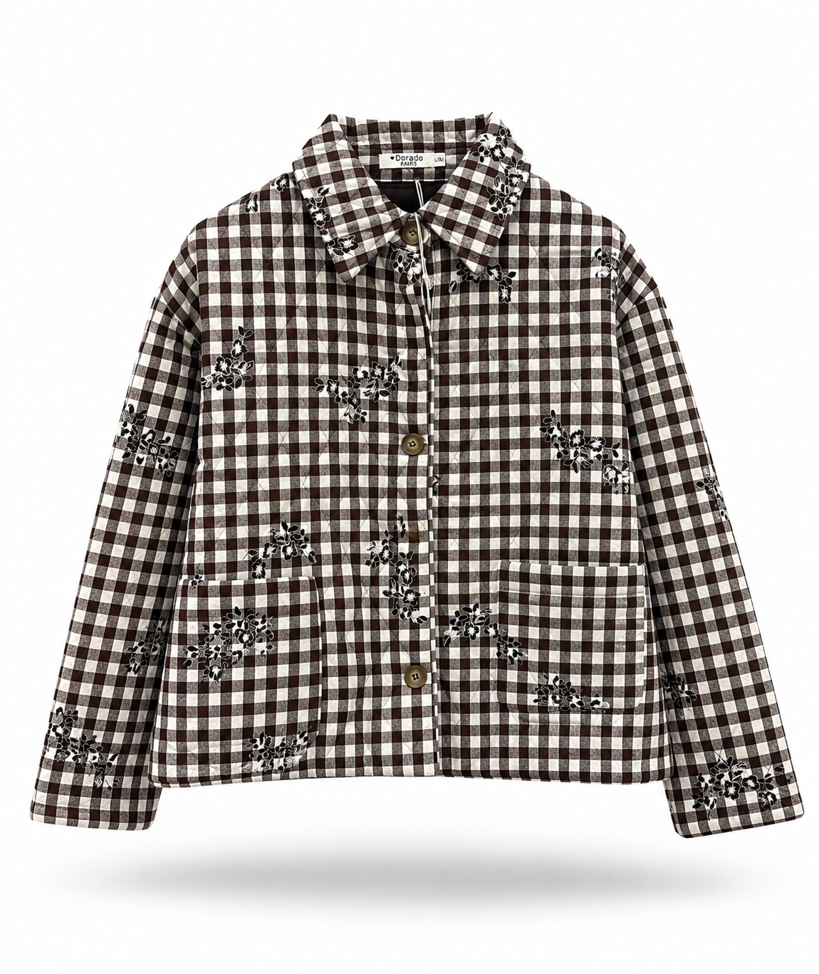 Chaqueta Bellagio Bloom – Vichy Noir marrón