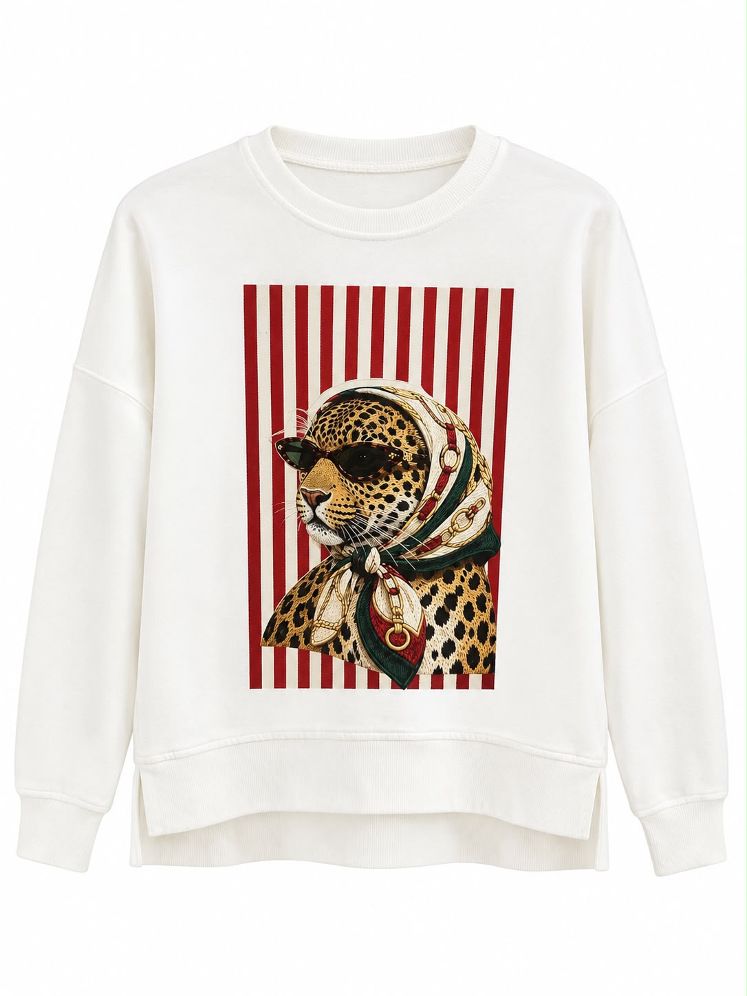 Sudadera leopardo rayas