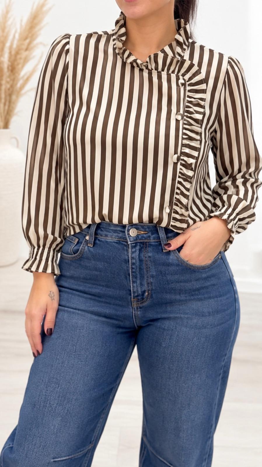 Camisa rayas volante