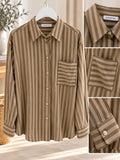 Camisa rayas marrón y verde