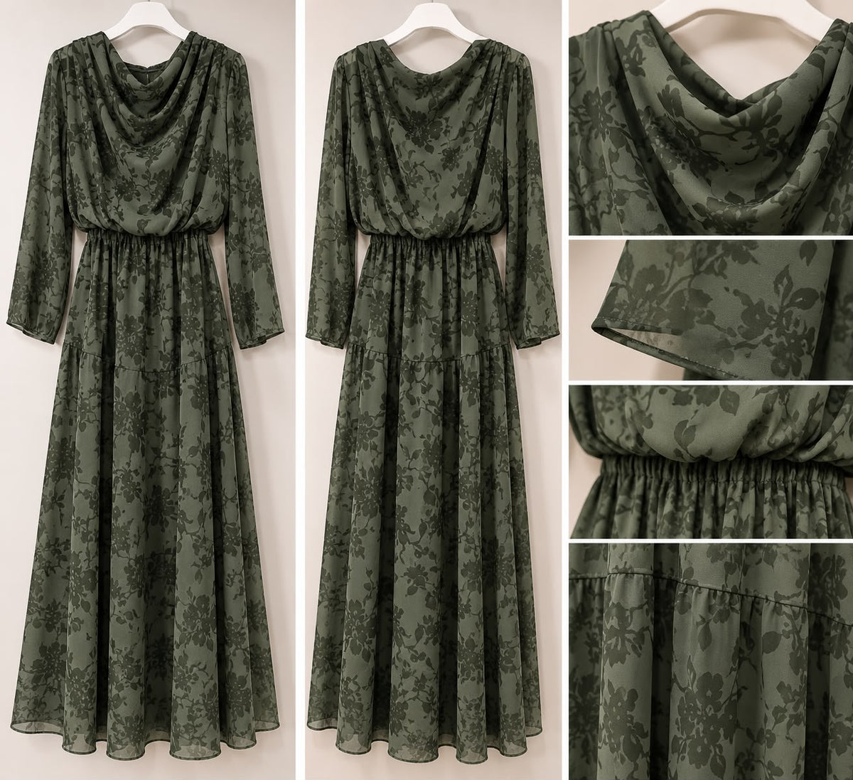 Vestido estampado verde