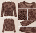 Top flore terciopelo