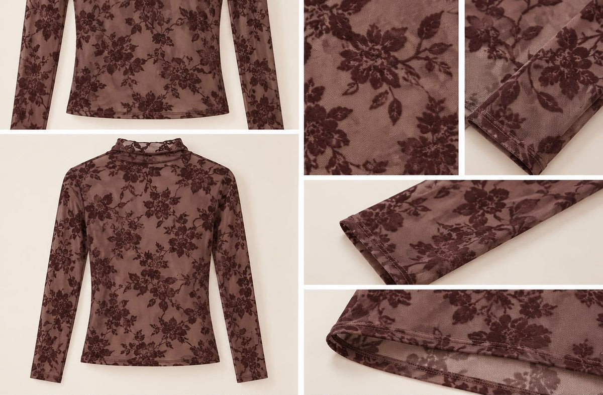 Top flor terciopelo