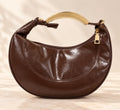 Bolso asa dorada marrón