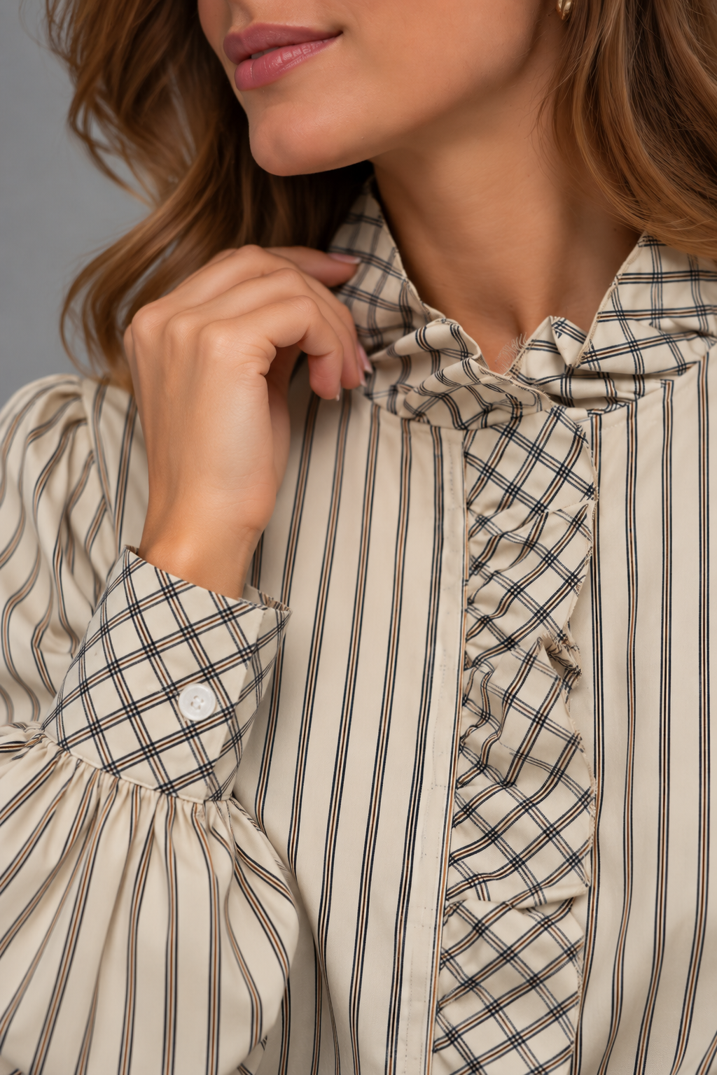 Camisa Alessia de Rayas con Volante