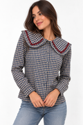 Camisa Vittoria Vichy con Cuello Babero
