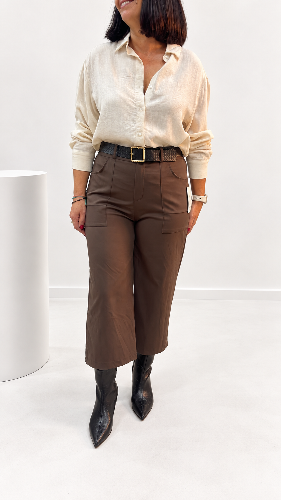 Pantalón Torino Cargo Palazzo – Chocolate